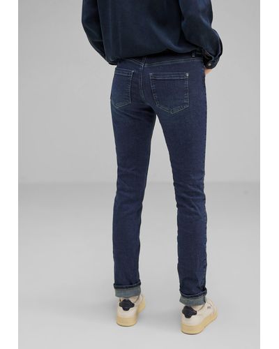 Street One Slim-fit-Jeans aus Baumwolle mit Stretchanteil - Blau