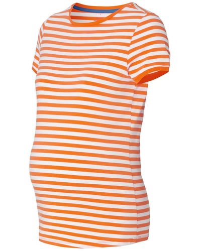 Esprit Maternity ESPRIT Umstandsshirt MATERNITY T-Shirt im Streifenlook - Orange