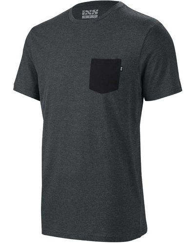 IXS -Shirts Classic T-Shirt - Grau L- (1-tlg) - Schwarz