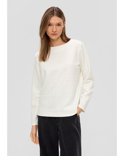 S.oliver Sweatshirt mit Musterstruktur - Weiß