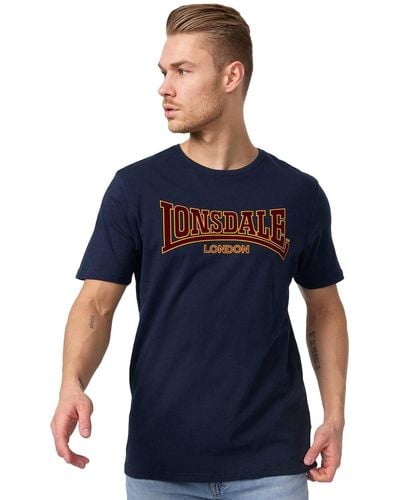 Lonsdale London T-Shirt Men Slim Fit Classic (1-tlg) - Blau