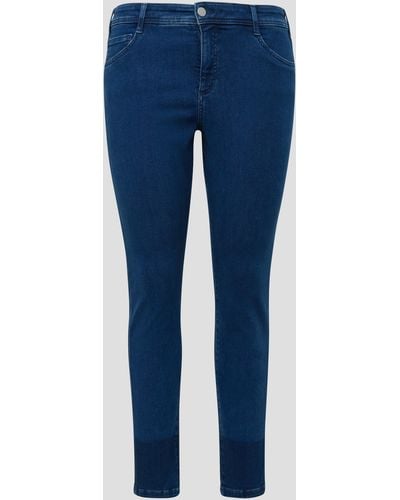 Triangle Stoffhose Jeans / Fit / Mid Rise / Skinny Leg Waschung, Label-Patch - Blau