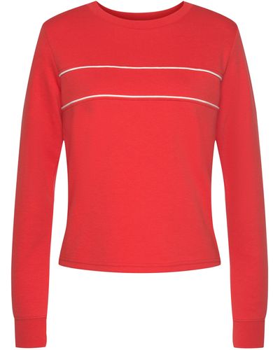 H.i.s. Sweatshirt mit Piping auf der Brust, Loungeanzug - Rot