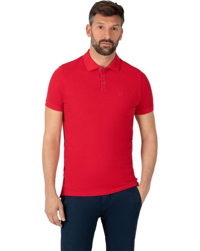Timezone Poloshirt VINTAGE (1-tlg) aus 100% Baumwolle - Rot