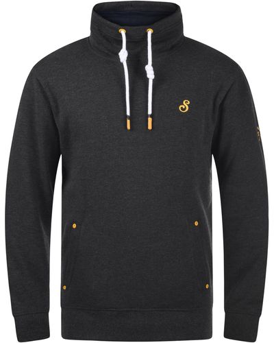 Solid Sweatshirt SDKaan Kapuzenpullover mit kontrastreichen farblichen Details - Schwarz