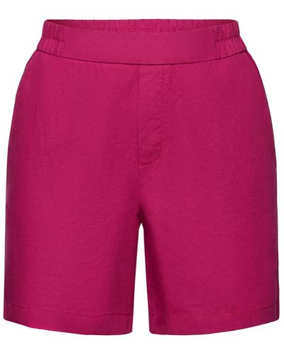 Esprit Pull-on-Shorts, Baumwolle-Leinen-Mix (1-tlg) - Pink