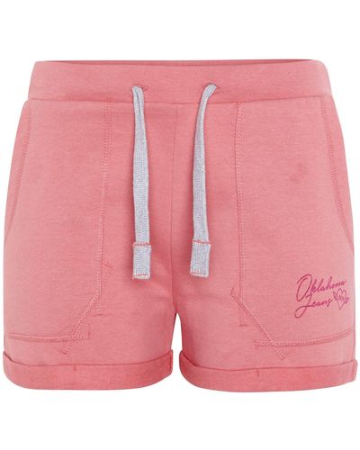 Oklahoma Jeans Sweatshorts mit kleinem Logo Print - Pink