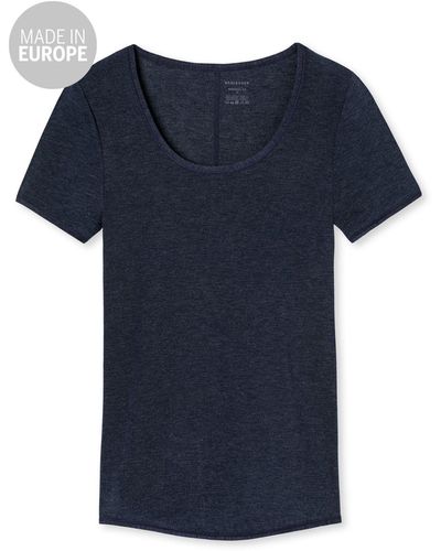 Schiesser T-Shirt Personal Fit (1-tlg) - Blau