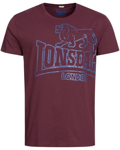 Lonsdale London T-Shirt Langsett - Lila