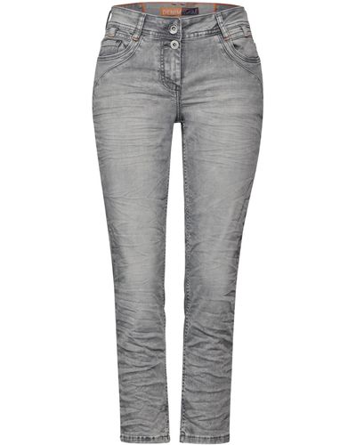 Cecil Comfort-fit-Jeans Middle Waist - Grau