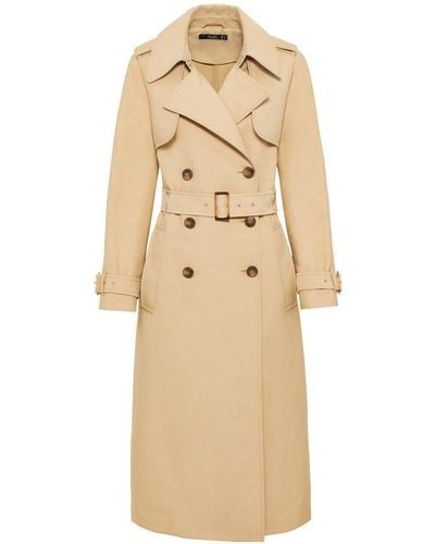 Hallhuber Trenchcoat Trenchcoat aus weichem Baumwolle-Mix - Natur