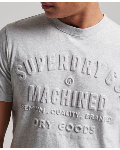 Superdry T-Shirt EMBOSSED WORKWEAR GRAPHIC TEE Glacier Grey Marl - Grau