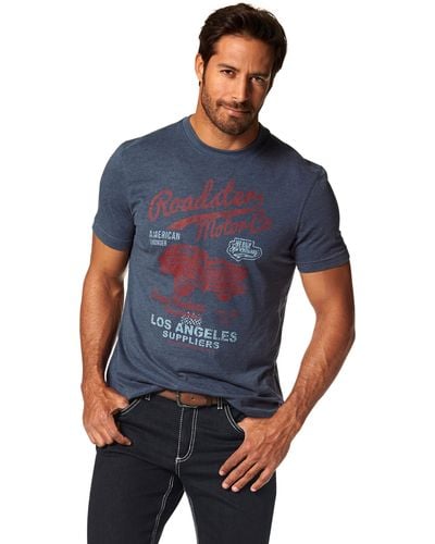 Arizona T-Shirt mit Print in Vintage Optik - Blau