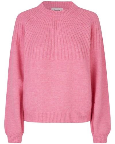 Modström T-Shirt Pullover TRUCE O-NECK (1-tlg) - Pink