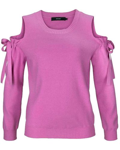Vero Moda Wickelpullover Marken-Pullover mit Cut-Outs, pink