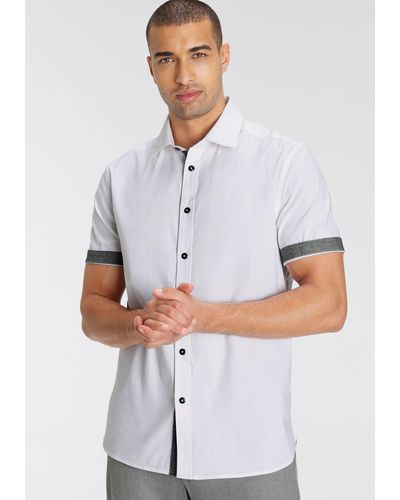 Bruno Banani Kurzarmhemd mit kurzen Ärmel - Weiß
