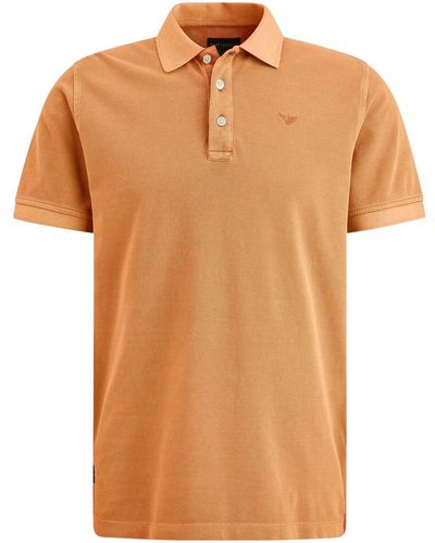 PME LEGEND T-Shirt Short sleeve polo Pique garment dy - Orange