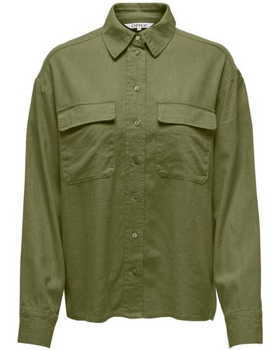 ONLY Klassische Bluse Hemdbluse ONLCARO (1-tlg) - Grün