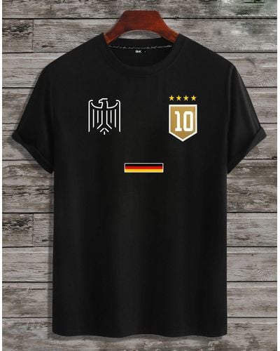 Rmk T- Shirt Trikot Fan Fußball Deutschland Europameisterschaft EM aus Baumwolle - Schwarz