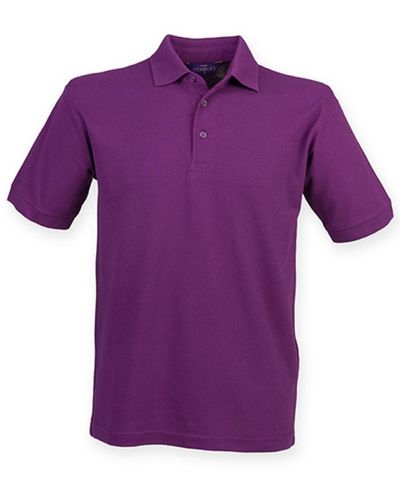 Henbury Poloshirt 65/35 Classic Piqué Polo Shirt - Lila