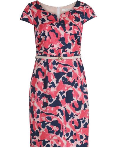 BETTY&CO Sommerkleid Kleid Kurz 1/2 Arm, Pink/Dark Blue - Rot