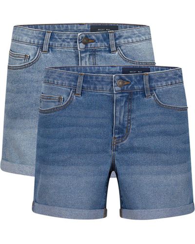 Noisy May Jeansshorts Shorts BeLucky Regular Fit Basic Hotpants mit Stretch - Blau