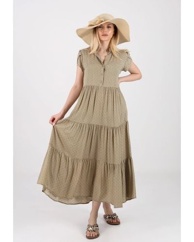 YC Fashion & Style Leichtes Sommerkleid in Beige aus Viskose, mit Alloverdruck - Natur