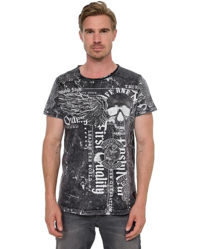 Rusty Neal T-Shirt mit Allover-Print - Schwarz