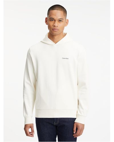 Calvin Klein Kapuzensweatshirt Sweatshirt MICRO LOGO RE mit Logoschriftzug - Weiß