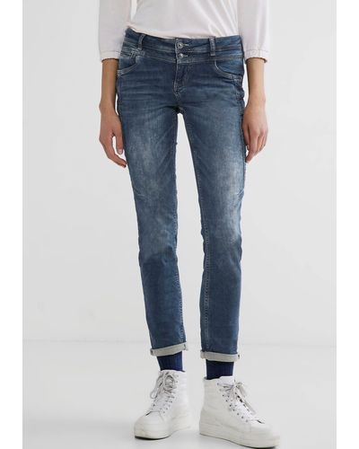 Street One Slim-fit-Jeans mit schmalem Bein in Blau | Lyst DE
