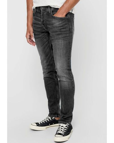 Only & Sons Slim-fit- ONSWEFT REG. D. GREY 6458 JEANS VD - Grau