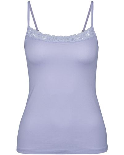 CALIDA Spaghettitop Natural Comfort Lace (1-tlg) - Blau
