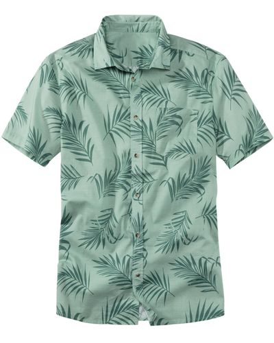John Devin Hawaiihemd aus strukturierter Baumwollqualität - Grün