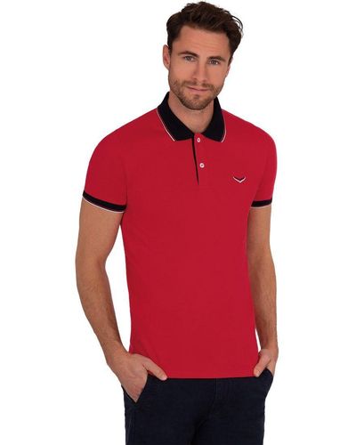 Trigema Poloshirt Slim Fit Polohemd (1-tlg) - Rot