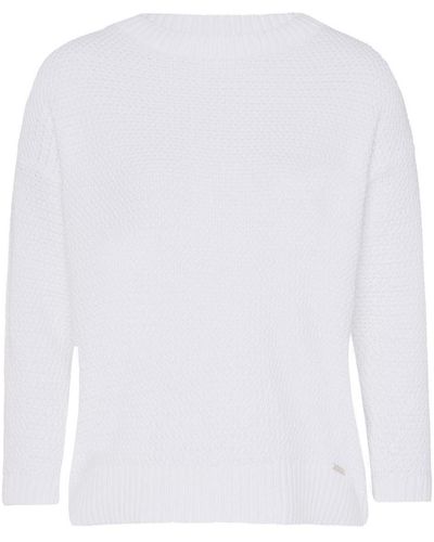 MORE&MORE &MORE Sweatshirt Pullover with U-Neck, 3/4 Sleeve - Weiß