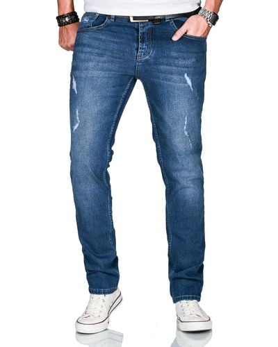Alessandro Salvarini Slim-fit-Jeans ASCatania used look Effekt und mit 2% Elasthan - Blau