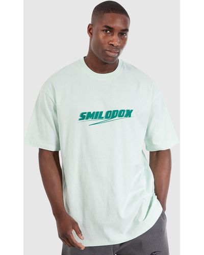 Smilodox T-Shirt Blake Oversize, 100% Baumwolle - Blau