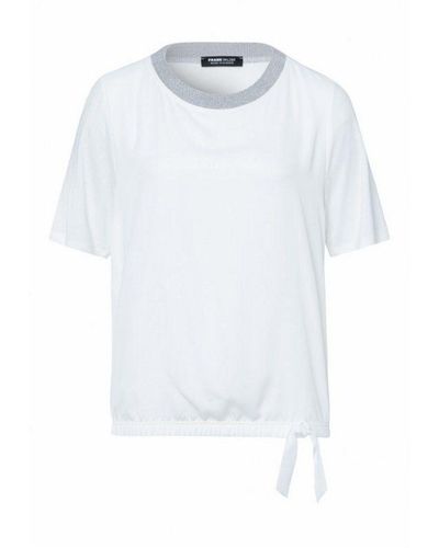 FRANK WALDER T-Shirt uni (1-tlg) - Weiß