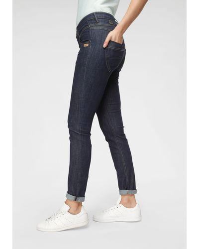 Gang Skinny-fit-Jeans 94Medina mit stylischer halb offener Knopfleiste - Blau