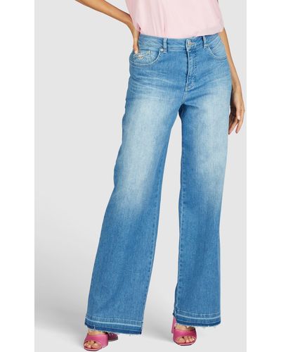 MARC AUREL Weite Jeans mit Kontrastsaum - Blau