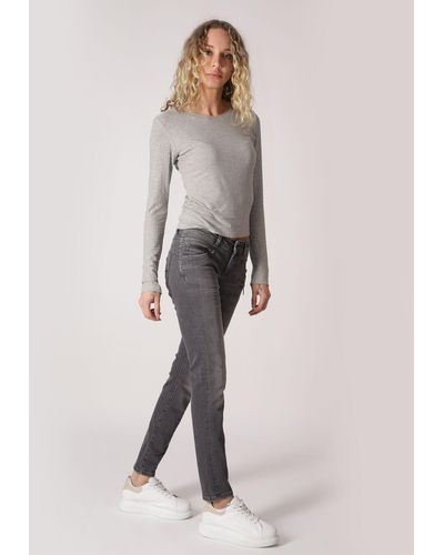 Miracle of Denim Skinny-fit-Jeans Suzy figurbetont - Grau