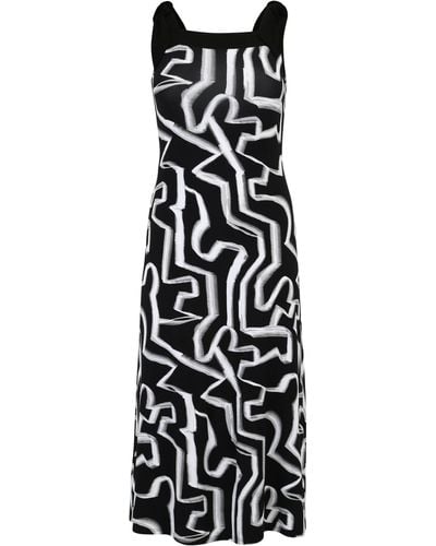 Doris Streich Sommerkleid Jerseykleid Grafik-Print mit modernem Design - Schwarz