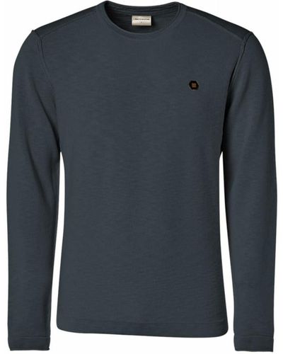 No Excess Sweatshirt Pullover Crewneck Garment Dyed + St - Blau