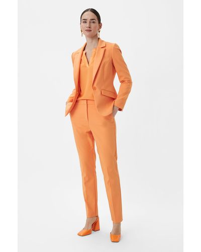 Comma, 7/8- Slim: Hose mit Bügelfalten Logo - Orange