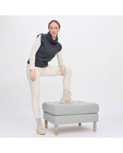 Living Crafts Relaxhose LAURA Trackpants-Look mit trendigem Panel-Schnitt - Weiß