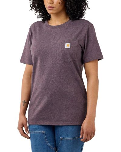 Carhartt T-Shirt Loose Fit Heavyweight Short-Sleeve Pocket - Lila