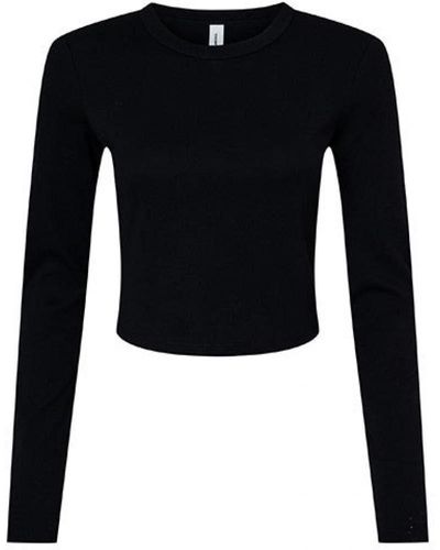 Bella Canvas Bella + Canvas Longsleeve Women ́s Micro Rib Long Sleeve Baby Tee Langarmshirt - Schwarz