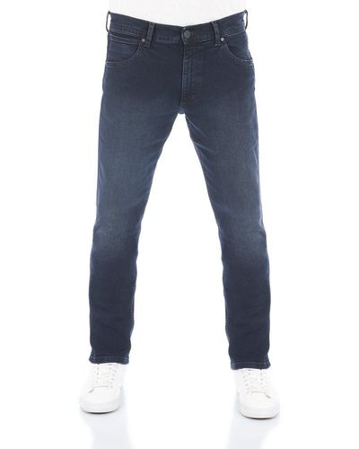 Wrangler Straight-Jeans Jeanshose Greensboro Regular Fit Denim Hose mit Stretch - Blau