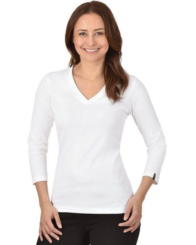 Trigema T- Shirt 3/4 lange Ärmel (1-tlg) - Weiß