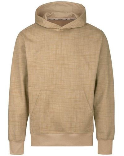 Trigema Kapuzensweatshirt Hoodie mit Print-Muster und Känguru-Tasche - Natur